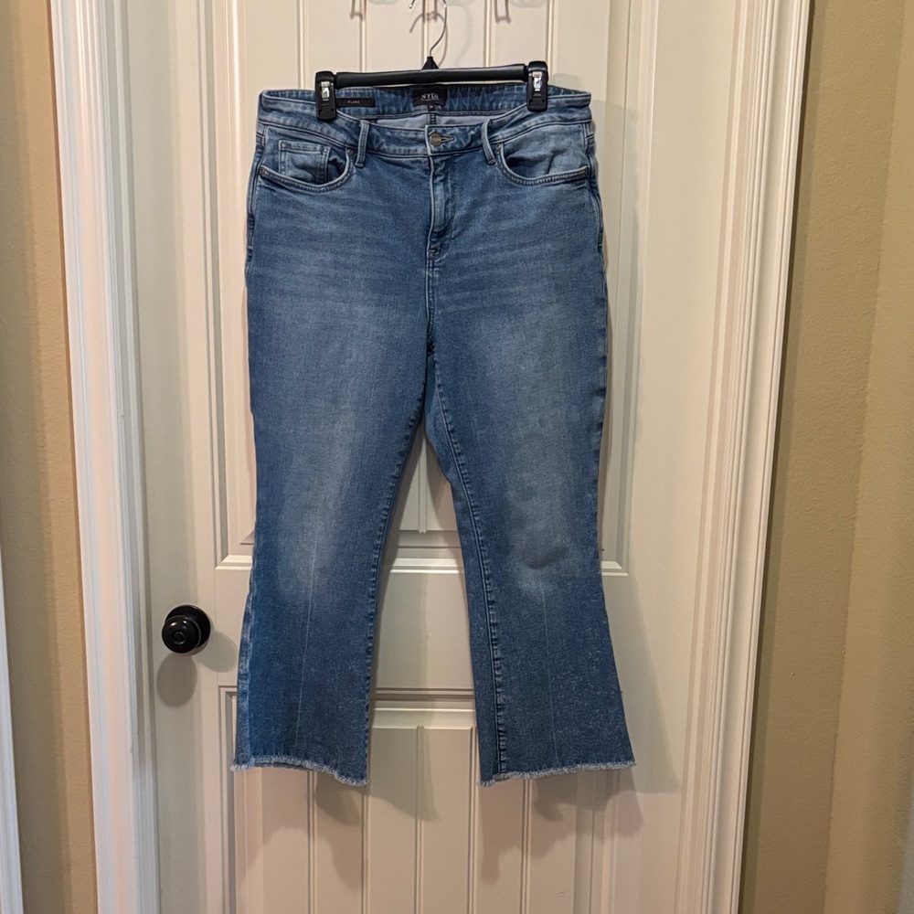 NYDJ Light Blue Cropped Flare Jeans